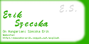 erik szecska business card